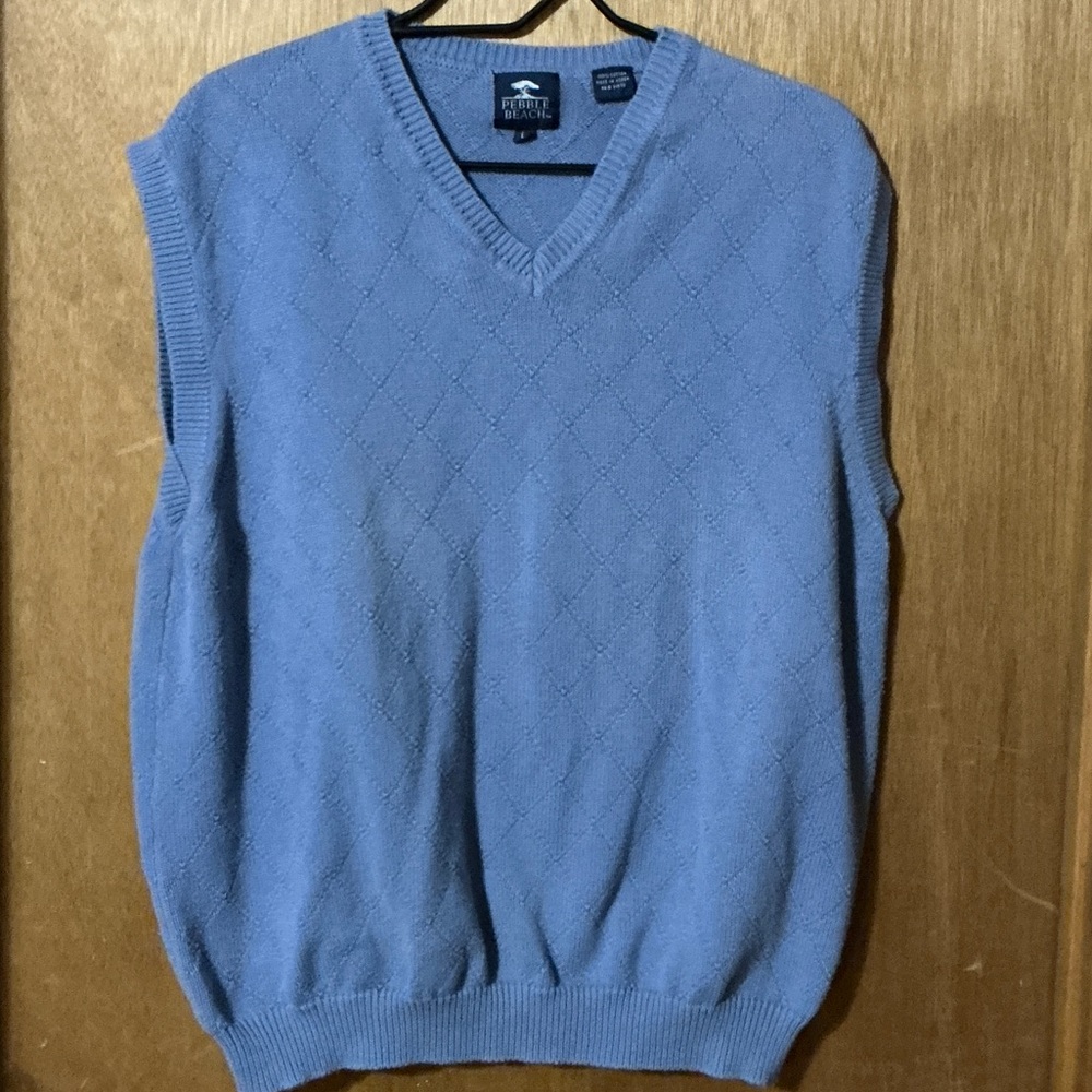 Pebble Beach Light Blue V-Neck Sweater Vest